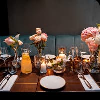 Candlelit dinner setup